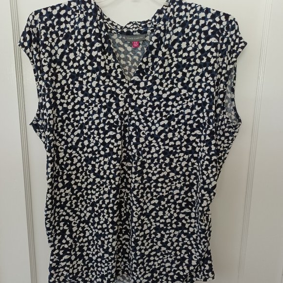 Size 3X - Black, Blue and White Vince Camuto with Ruched sides - Picture 1 of 1